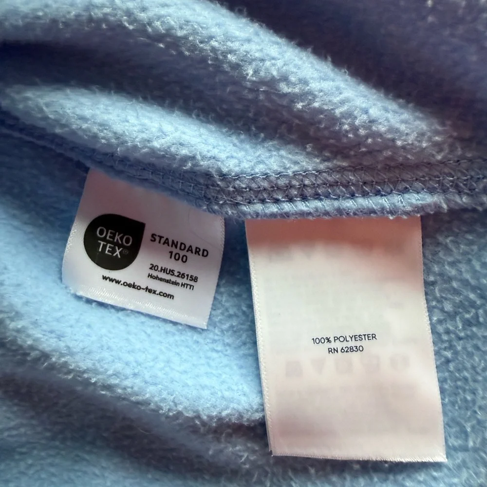 Plus Size Lands'‎ End 1/4-Zip Fleece Pullover Size 3X Sky Blue